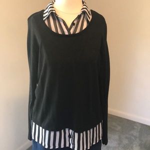 Cato sweater with mock blouse